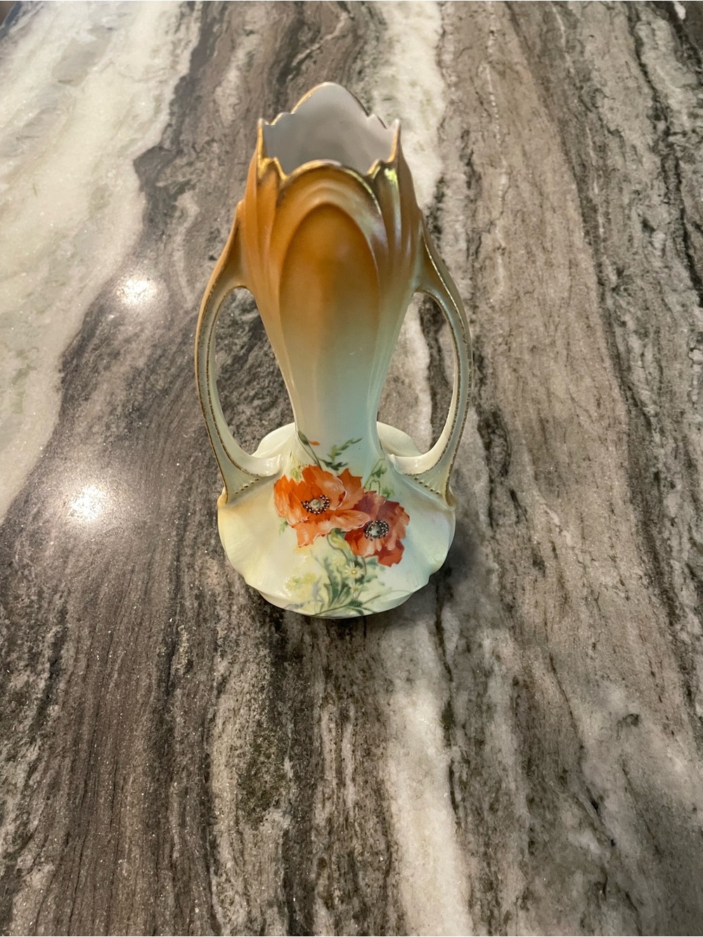 Vintage Hand Painted Floral Vase